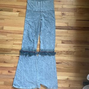Funky stretchy flare pants with fringe - T Party size medium